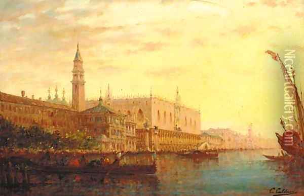 Il Bacino di San Marco, Venezia Oil Painting - Charles Clement Calderon