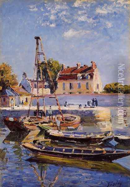Small Boats Oil Painting - Alfred Sisley