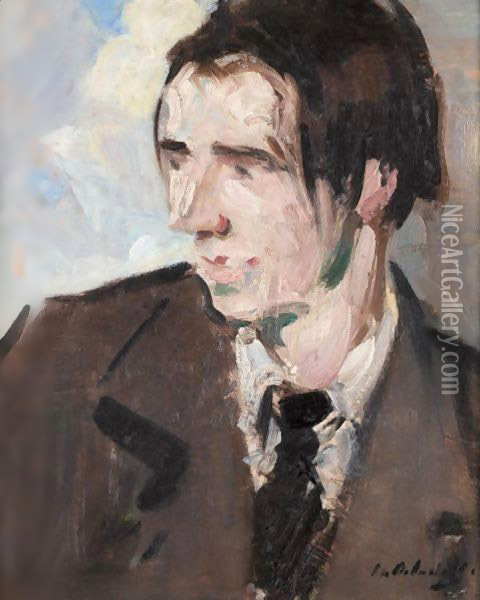 Portrait Of The Poet Norman Macdonald Oil Painting - Francis Campbell Boileau Cadell