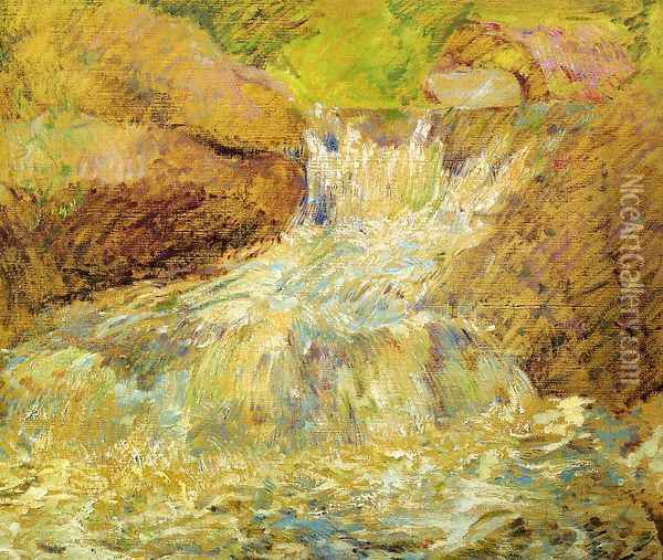 Waterfall Greenwich Oil Painting - John Henry Twachtman