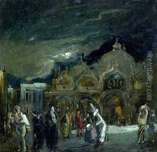 Karneval In Venedig Oil Painting - Franz Naager