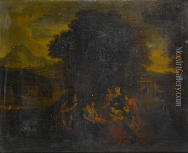 The Finding Of Moses Oil Painting - Pieter Andreas Rysbrack