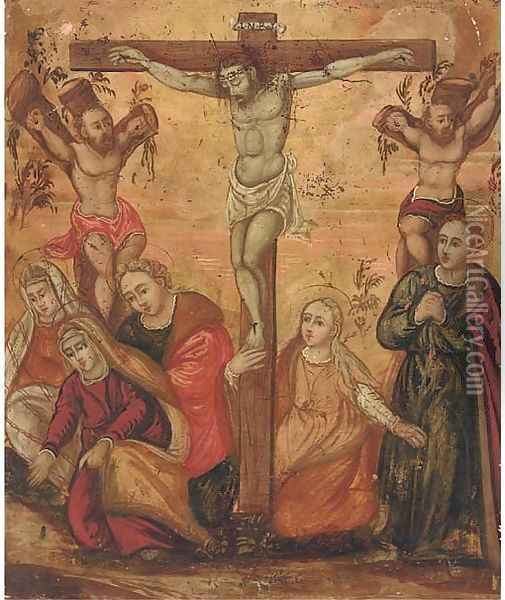 The Crucifixion Oil Painting - South Italian School