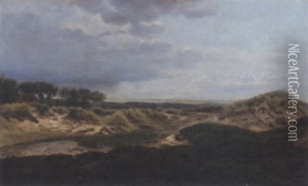 A View From The Dunes Oil Painting - Harald Frederick Foss