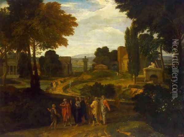 Landscape with Christ and His Disciples Oil Painting - Francisque Millet