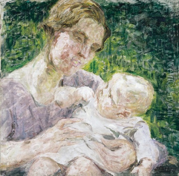 Moederschap Oil Painting - Jenny Montigny