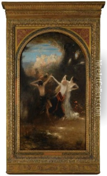 Dance Of The Nymphs Oil Painting - Nikolaus Gysis