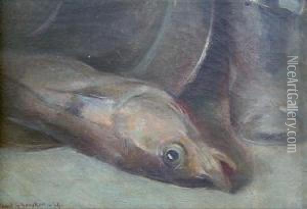 Fish Still Life Oil Painting - Gerrit Albertus Beniker