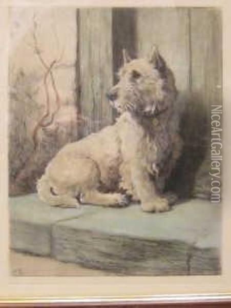 Haired Terrier Oil Painting - Herbert Thomas Dicksee
