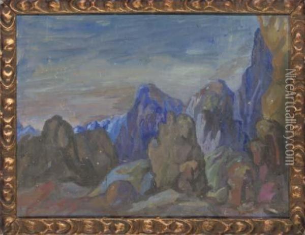 Blue Mountains Oil Painting - Nikolai Nikolaievich Sapunov