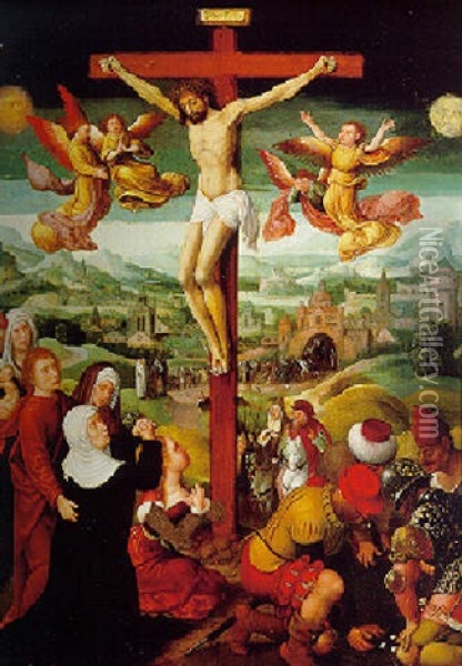 The Crucifixion Oil Painting - Adriaen Isenbrant