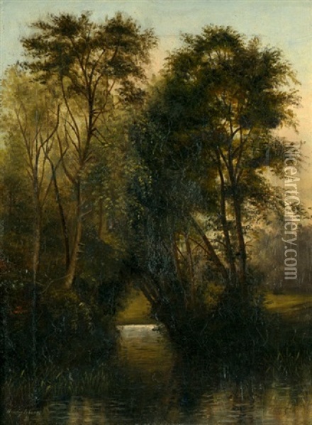 Waldweiher Im Abendlicht Oil Painting - Henny Jebsen