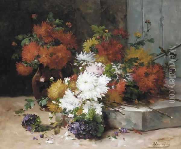 Still Life of Flowers II Oil Painting - Eugene Henri Cauchois