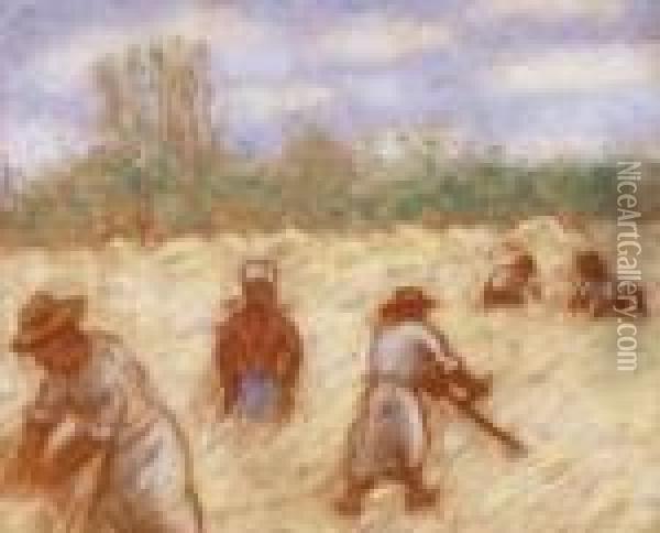 Summer In The Fields Oil Painting - Jozsef Rippl-Ronai