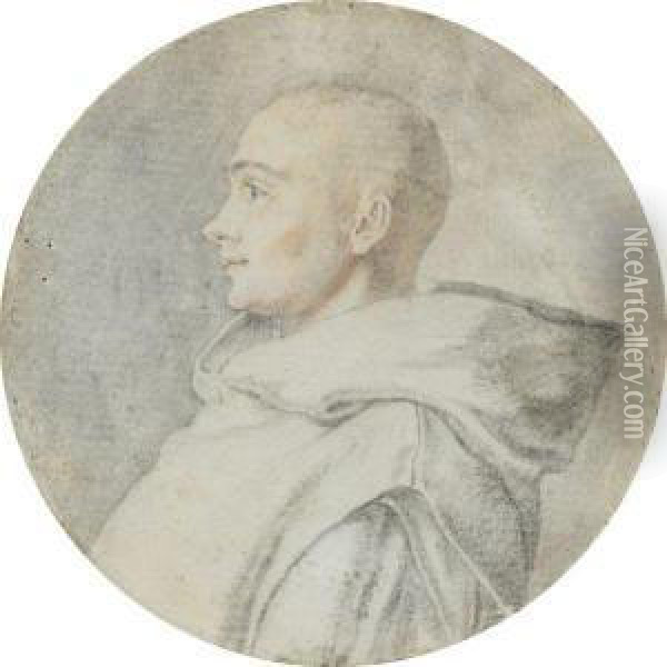 Bust Of A Monk In Profile Oil Painting - Giuseppe Cesari