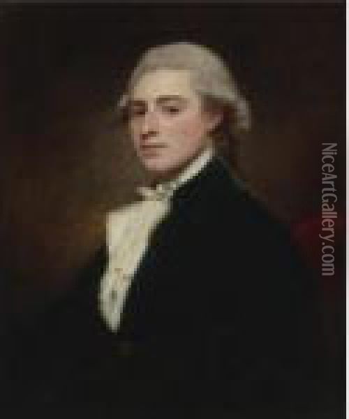Portrait Of A Member Of The Dashwood Family Oil Painting - George Romney