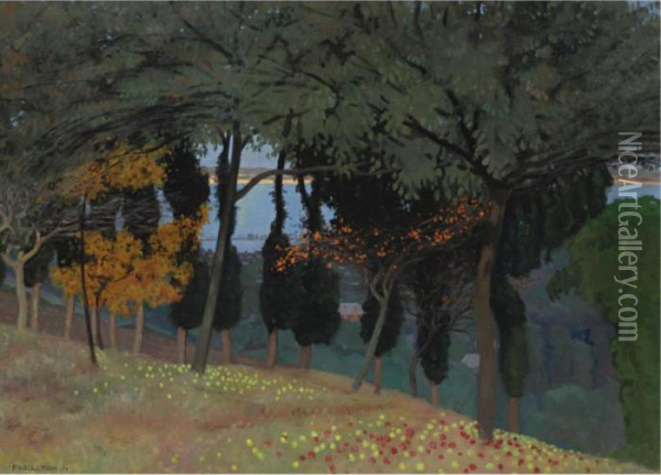 Les Pommes Oil Painting - Felix Edouard Vallotton