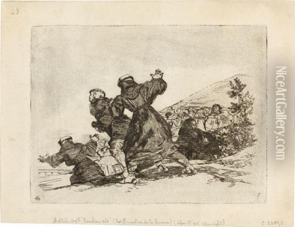 Tambien Esto - This Too - Hier Auch Blatt 43 Der Folge â€¹los Desastres De La Guerraâ€º Oil Painting - Francisco De Goya y Lucientes