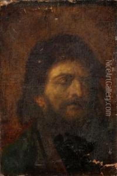 Headstudy Of A Man Oil Painting - Tiziano Vecellio (Titian)