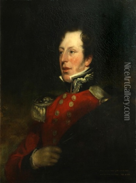 A Portrait Of A Military Officer, Thought To Be Philip Davies Cooke Oil Painting - Thomas Lawrence