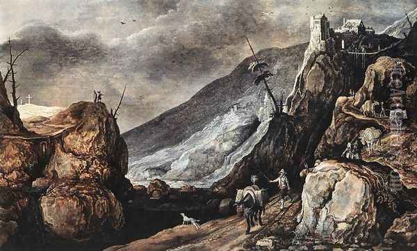 Landscape with the Temptation of Christ Oil Painting - Joos De Momper