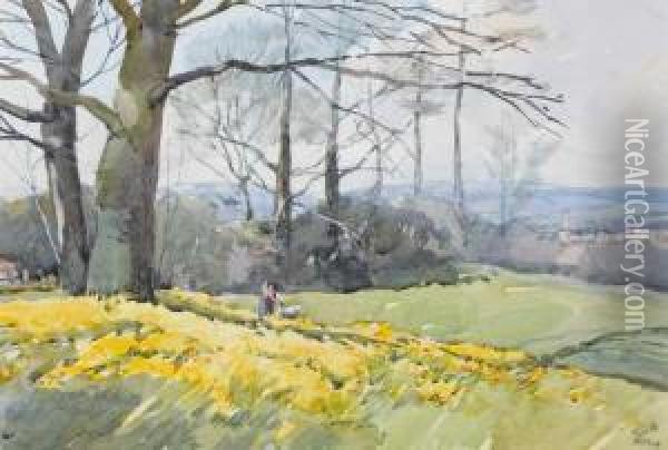 Daffodils At Lady Dixon Park Oil Painting - James Watson