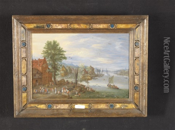 Scene De Port (after Jan Brueghel The Younger) Oil Painting - Joseph van Bredael