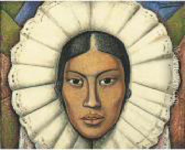 Tehuana Oil Painting - Alfredo Ramos Martinez