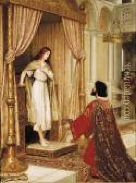A King And A Beggar Maid Oil Painting - Edmund Blair Blair Leighton
