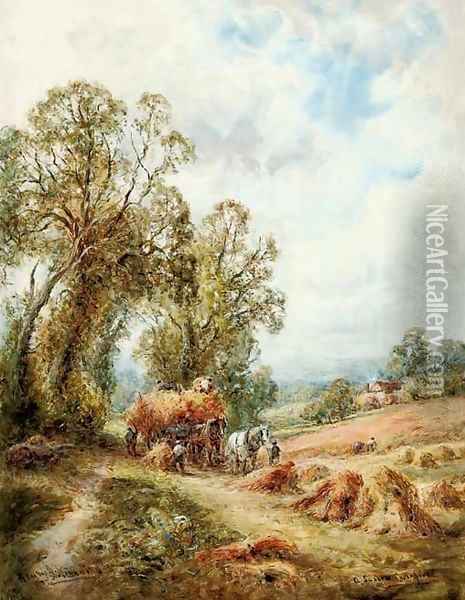 A Sussex cornfield Oil Painting - Henry John Kinnaird