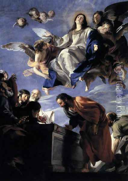 Assumption of the Virgin 1665-70 Oil Painting - Juan Martin Cabezalero