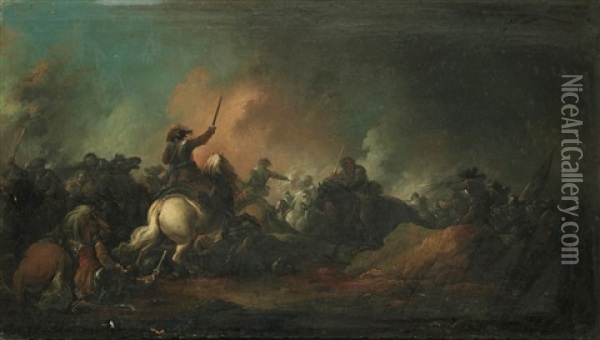 Kavalleribatalj Oil Painting - Jacques Courtois