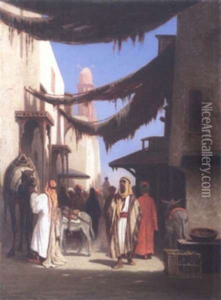 Une Rue Au Caire Oil Painting - Charles Theodore (Frere Bey) Frere