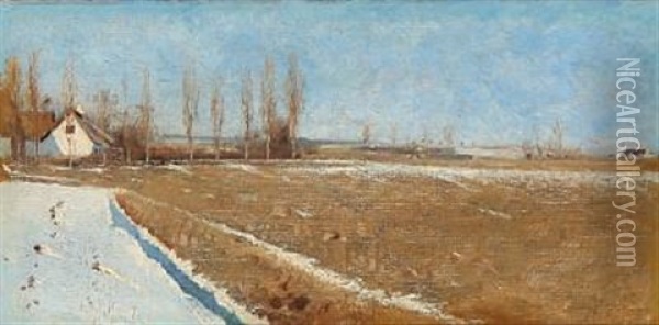 Winter Landscape Oil Painting - Laurits Andersen Ring