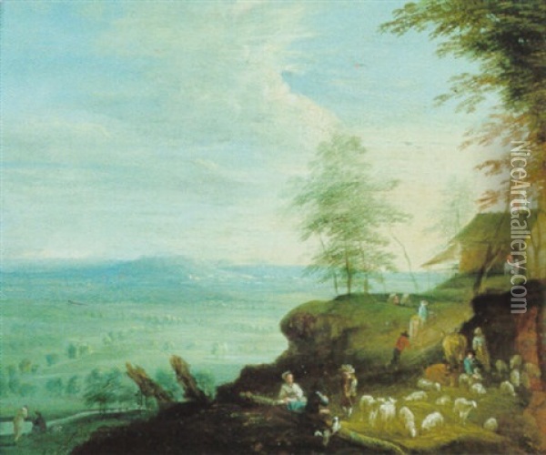 Landschaft Mit Hirten Oil Painting - Jan Brueghel the Elder