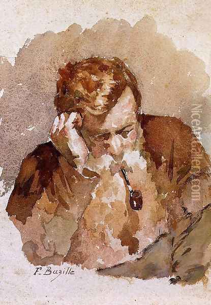 Man with a Pipe 1869 Oil Painting - Frederic Bazille