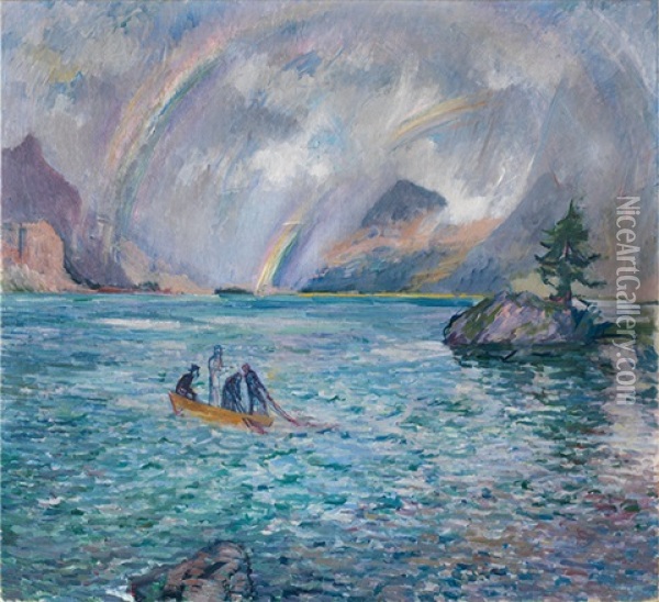 Pesca Miracolosa - Der Wunderbare Fischfang Oil Painting - Giovanni Giacometti