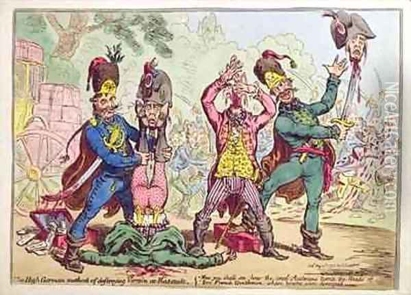 The High German Method of destroying Vermin at Rat Stadt Oil Painting - James Gillray