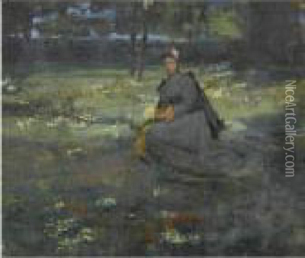 Among The Primroses Oil Painting - John Lavery