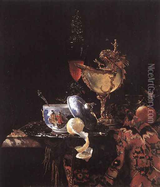 Still-Life with a Nautilus Cup 1662 Oil Painting - Willem Kalf