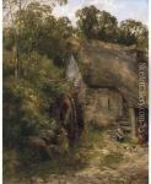 The Old Water-mill Oil Painting - Frederick Richard Lee