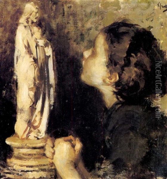 La Preghiera Oil Painting - Vincenzo Irolli