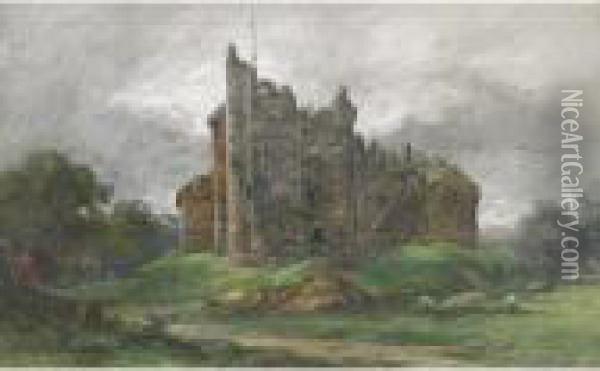 Scottish Castle Oil Painting - Frederick Arthur Verner