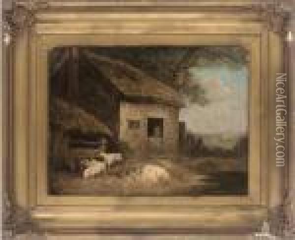The Pig Sty Oil Painting - George Morland