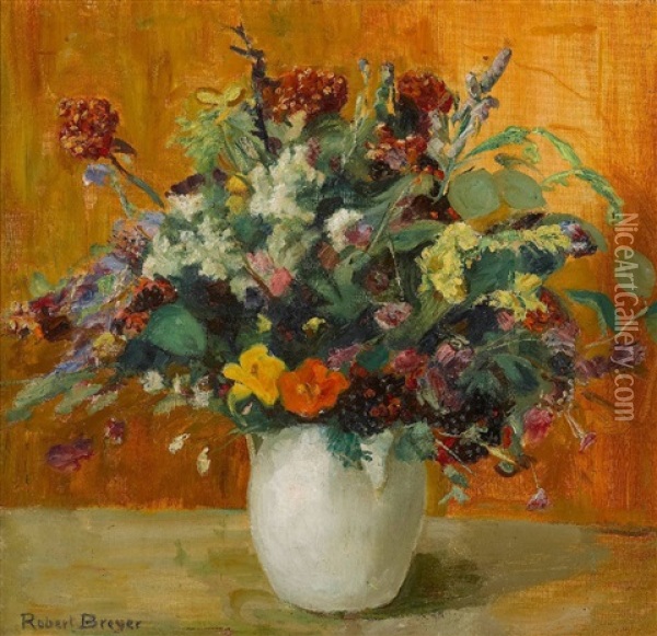 Sommerblumenstraus Oil Painting - Robert Breyer