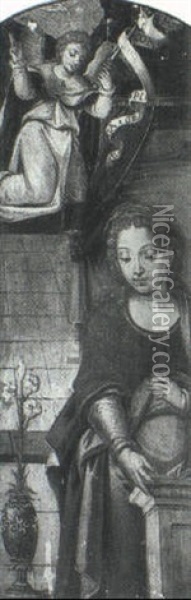 The Annunciation Oil Painting - Pieter Coecke van Aelst the Elder