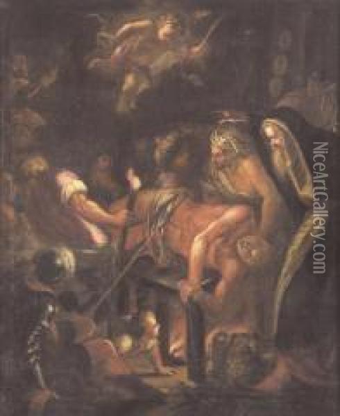 Martirio Di San Lorenzo Oil Painting - Gian Lorenzo Bertolotto