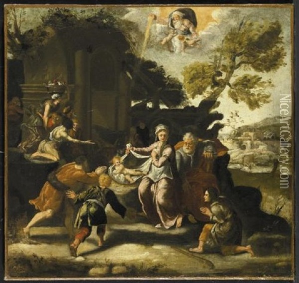 Adorazione Dei Pastori Oil Painting - Polidoro da Caravaggio