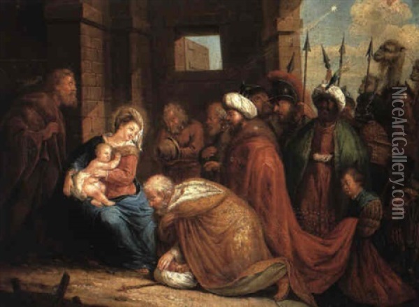 The Adoration Of The Magi Oil Painting - Pieter Abrahamsz Ykens