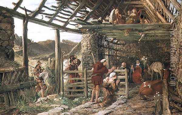 The Nativity, 1872 Oil Painting - William Bell Scott